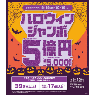ハロウィンジャンボ宝くじ発売！