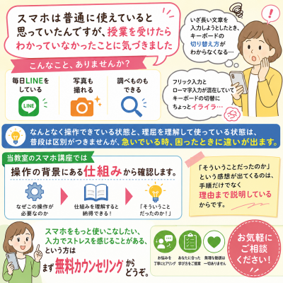 スマホは毎日使っているけど入力で困る方へ