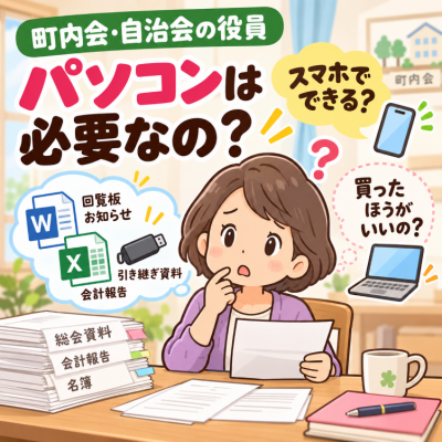 町内会の役員になったら、パソコンは必要？